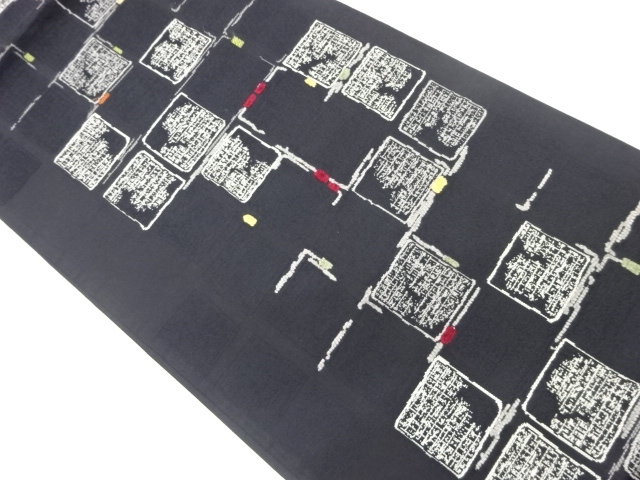 JAPANESE FUKURO OBI / WOVEN GEOMETRIC